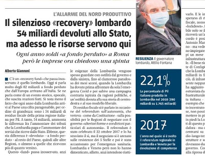 Intervista sulle pagine de Il Giornale, 22 luglio 2020